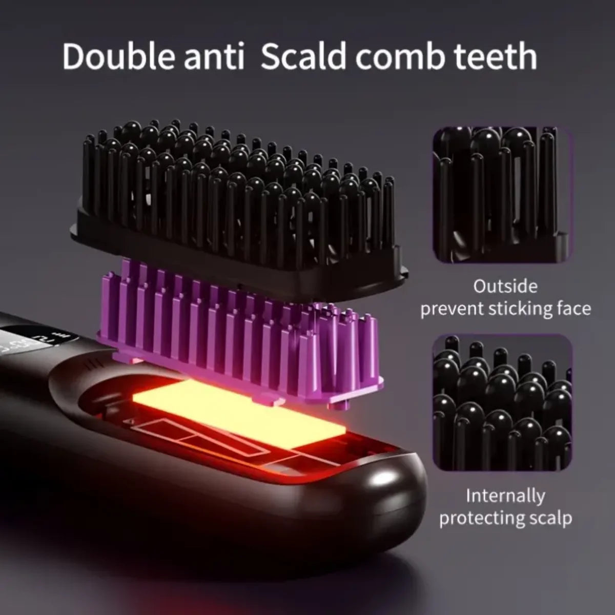 Portable Electric Hair Straightening Comb | 3-Heat Settings Hair Straightening Comb P3