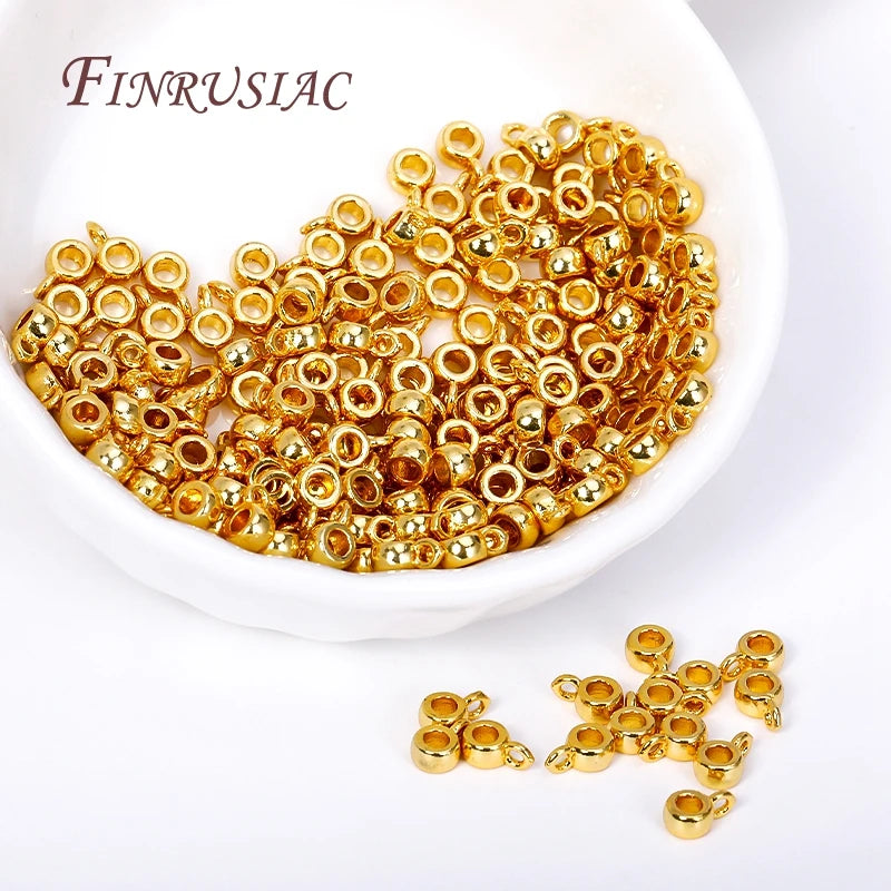 18K Gold Plated Brass Pendant Bail Beads 4×2.5mm – DIY Jewelry Jewelry Making Findings P3