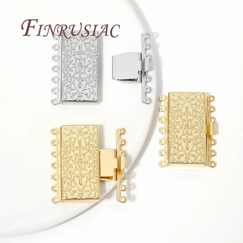 18K Gold Plated 7-Strand Bracelet Clasp Connectors – DIY Jewelry Jewelry Clasp Findings P3