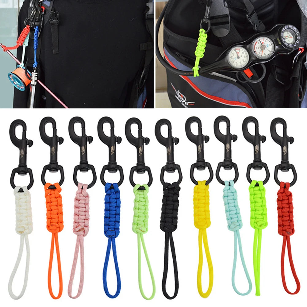 Scuba Diving Swivel Hook Clip – 316 Steel & Braided Lanyard Diving Hook Clip P3