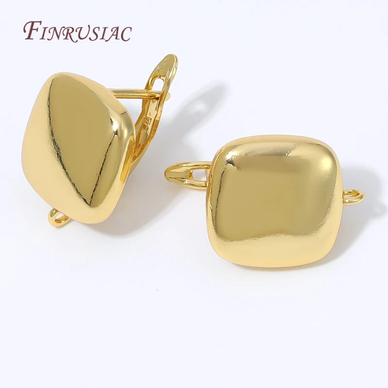 18K Gold Plated Huggie Earring Findings – Square DIY Clasp Earring Findings P3