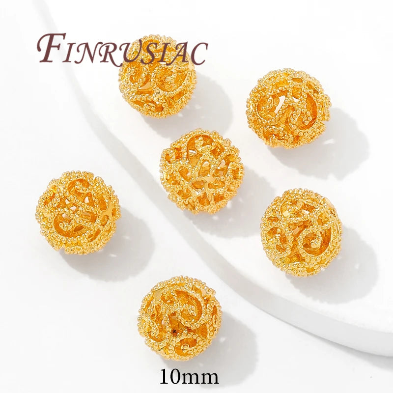 18K Gold Plated Spacer Beads 8mm 10mm – DIY Jewelry Findings Jewelry Spacer Beads P3 18K Gold Plated-10mm 6 pcs