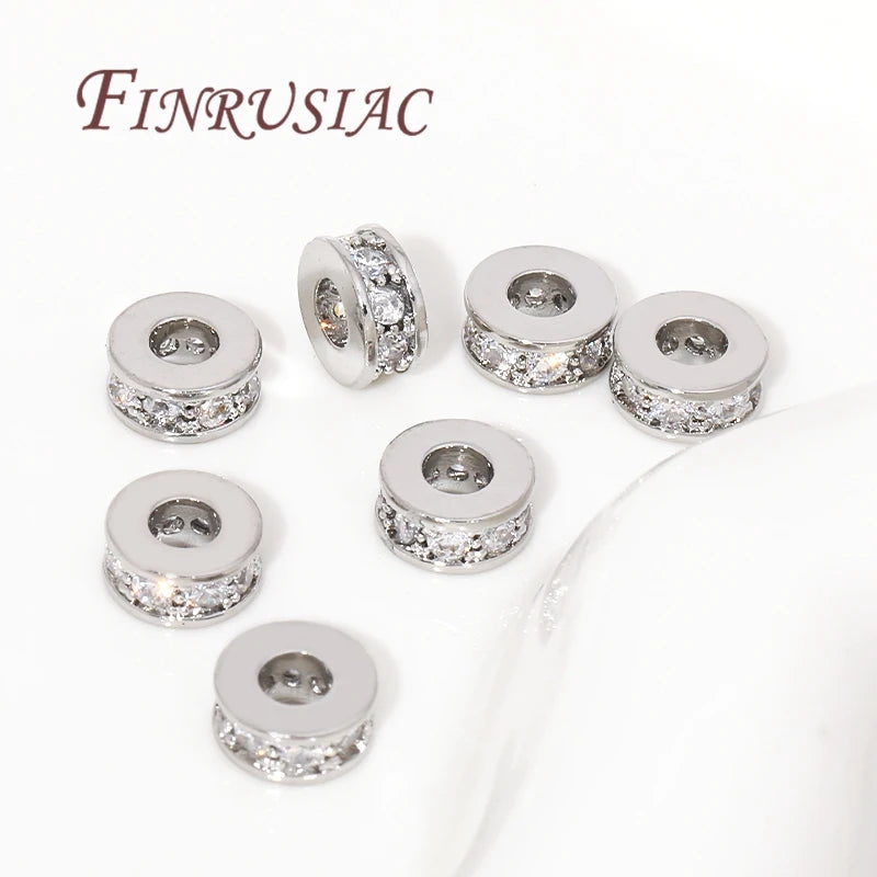 18K Gold Plated Zircon Round Spacer Beads | DIY Jewelry Making Jewelry Spacer Beads P3
