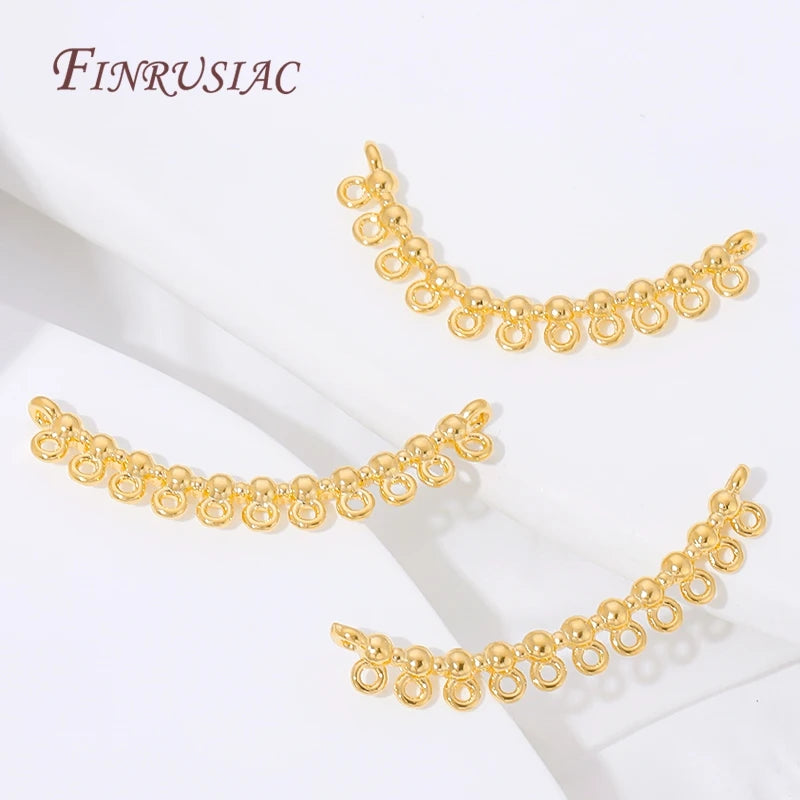 18K Gold Plated Multi-Loop Curved Connector | DIY Earring Findings Earring Findings P3