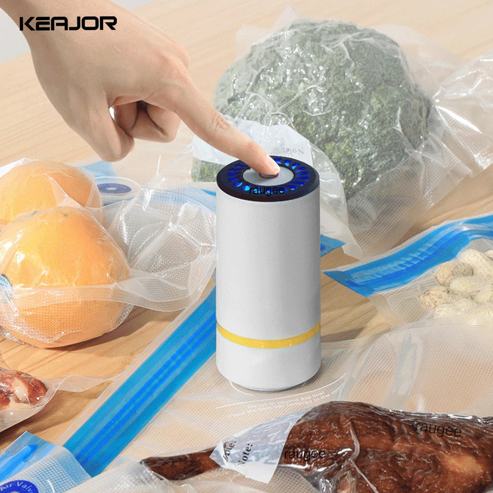 Raugee Handheld Vacuum Sealer Pump – USB Rechargeable Mini Vacuum Sealer Pump P3