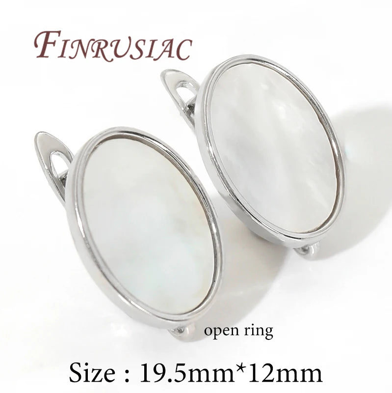 18K Gold Plated Natural Shell Earring Clasps – DIY Jewelry Earring Jewelry Findings P3 Rhodium Plated 1 pair