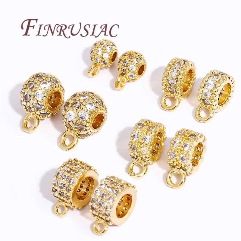 18K Gold Plated Zircon Pendant Bail Closed Ring – DIY Findings Jewelry Making Findings P3