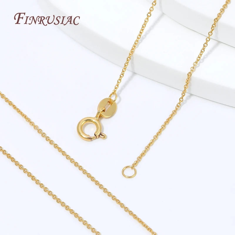 18K Gold Plated Necklace Chain with Lobster Clasp | DIY Jewelry Gold Plated Chain P3