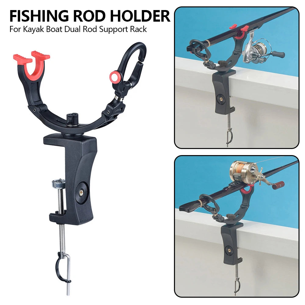 Adjustable Double-Head Boat Fishing Rod Holder | 360° Rack Fishing Rod Holder P3