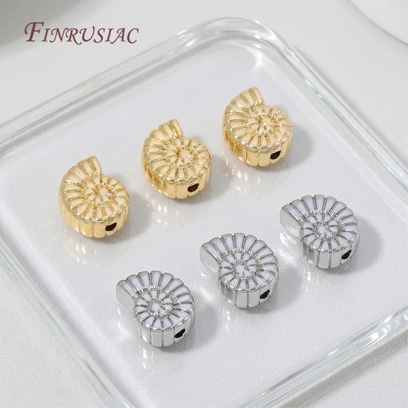 18K Gold Plated Conch Shell Spacer Beads | DIY Jewelry Making Jewelry Spacer Beads P3