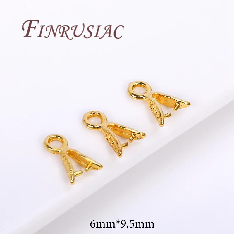 18K Gold Plated Pendant Bail Clasp Connectors – 5/10 Pcs Jewelry Bail Connectors P3 18K Gold Plated 5 pieces