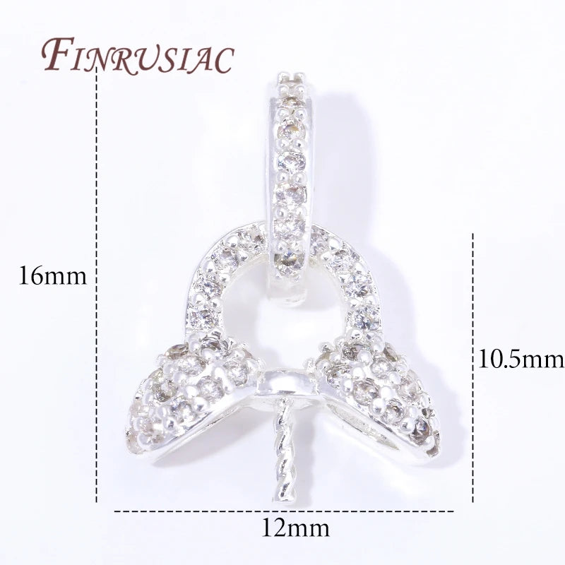 18K Gold Plated Bail Clasps – Pearl Pendant Holder Necklace Findings Jewelry Making Findings P3 Silver Plated 5 pieces