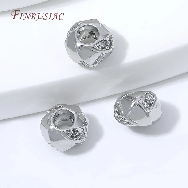 18K Gold Plated Micro Pavé CZ Spacer Beads | DIY Jewelry Making Jewelry Spacer Beads P3