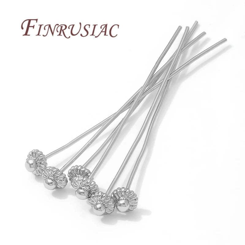 18K Gold-Plated Brass Flower Pins – DIY Earring Findings 10/20pc Jewelry Making Findings P3