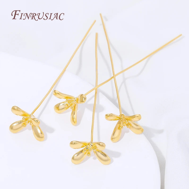18K Gold Plated Flower Head Pins – DIY Jewelry Making Findings Jewelry Making Pins P3
