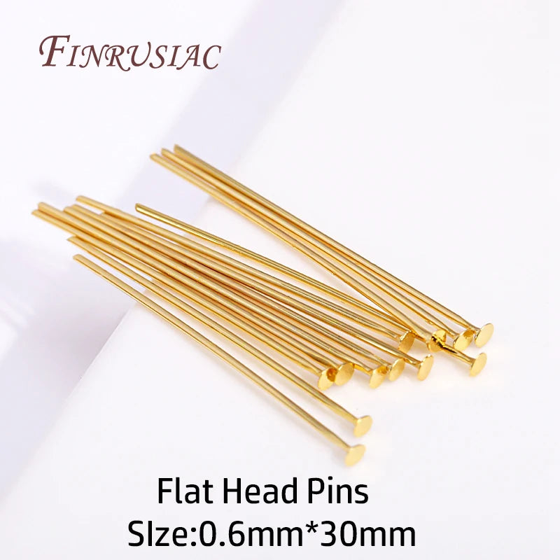18K Gold Plated Head & Eye Pins – DIY Jewelry Findings 50–100 Pcs Jewelry Findings Pins P3 18K Real Gold Plated 100 pcs