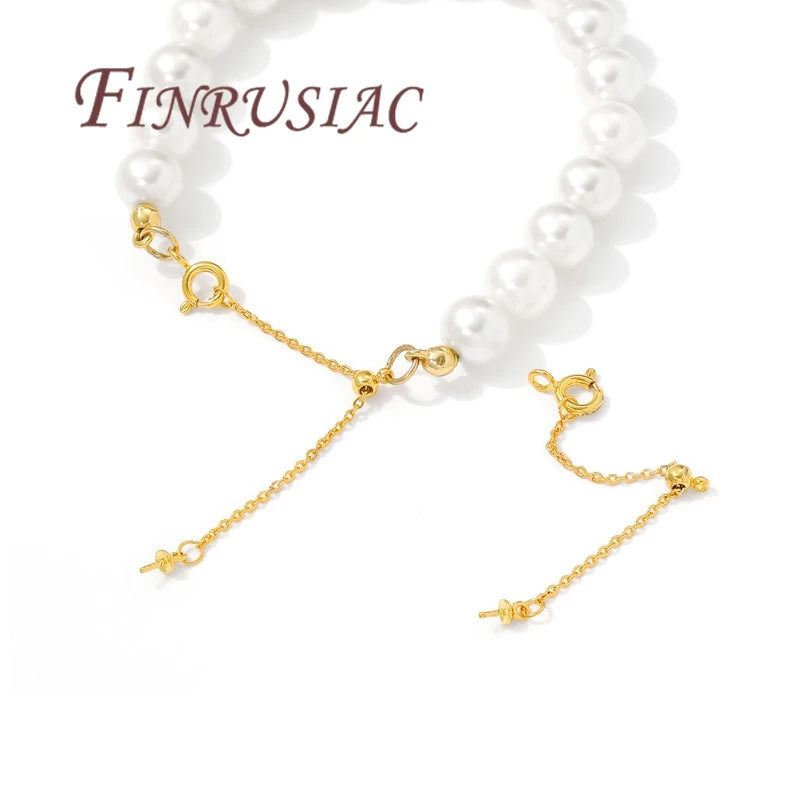 18K Gold Plated Bracelet Chain Extender | Spring Clasp & Stopper Chain Extender P3