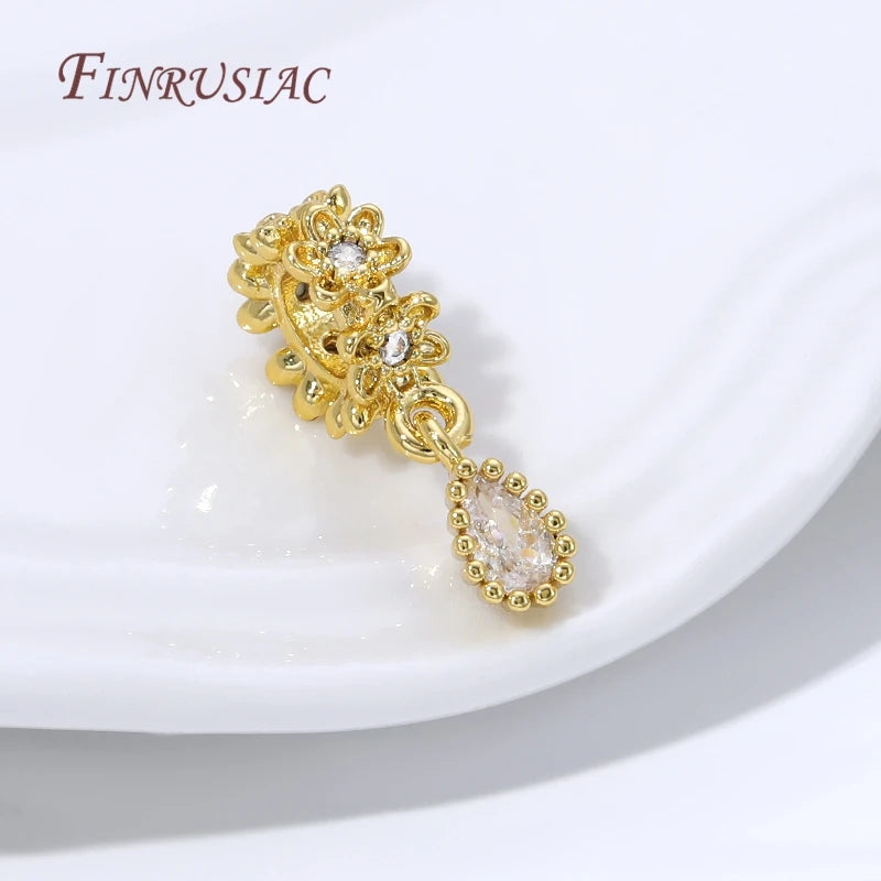 18K Gold Plated Brass Water Drop Bail Pendants – DIY Jewelry Jewelry Bail Pendants P3