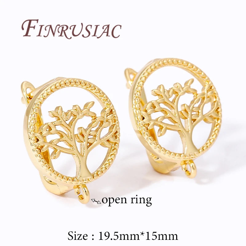 18K Gold Plated Life Tree Earring Hooks – DIY Jewelry Findings Earring Hooks Findings P3 18K Real Gold Plated 2 pairs
