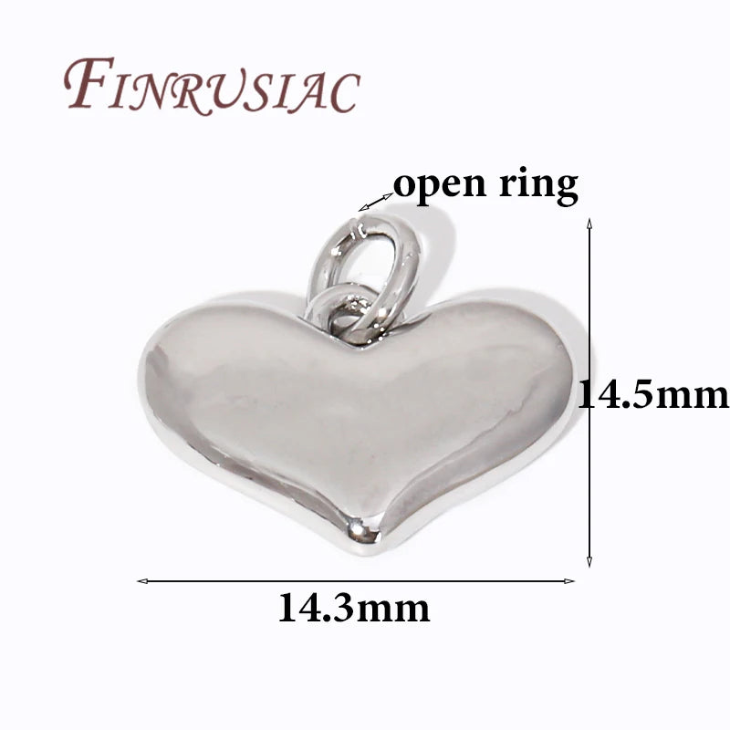 18K Gold Plated Heart Pendants for DIY Jewelry – 2 Sizes Jewelry Pendant Findings P3 Rhodium Plated 4 pcs
