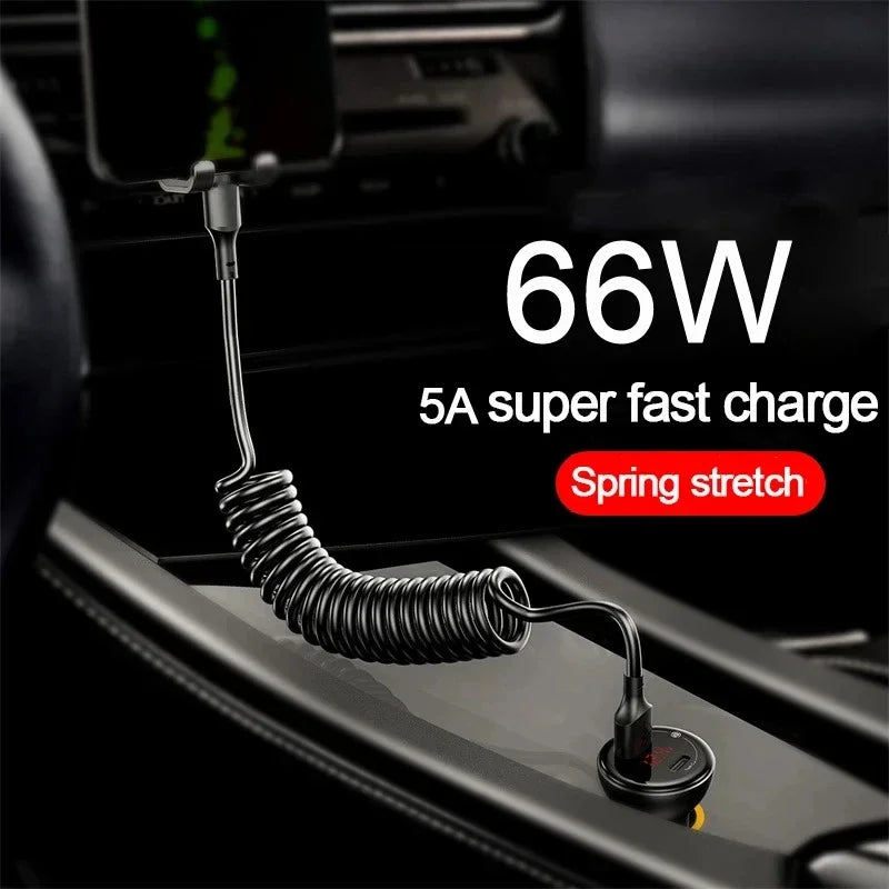 66W Retractable USB-C Fast Charging Cable 5A | 1M 1.8M 2M USB Charging Cable P3