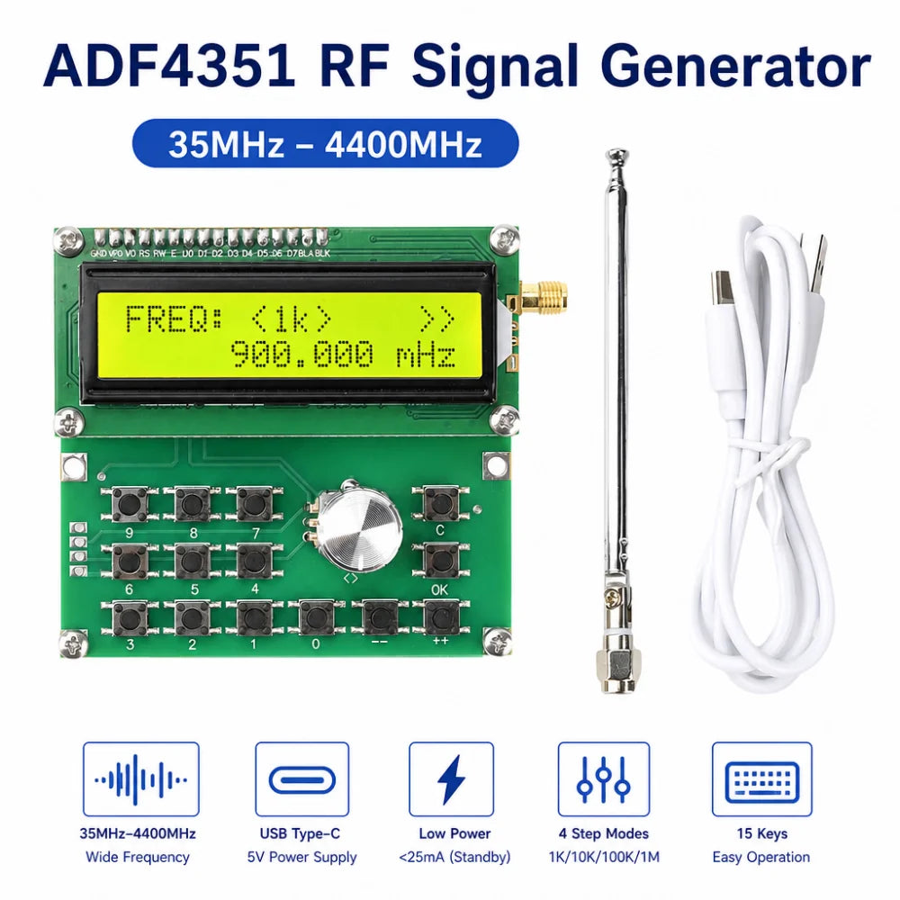 Gaqqee ADF4351 RF Signal Generator 35MHz–4400MHz Type-C RF Signal Generator P3