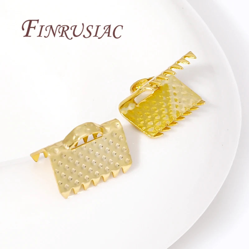 18K Gold Plated Foldover Crimp End Caps | DIY Jewelry Findings Jewelry Findings P3