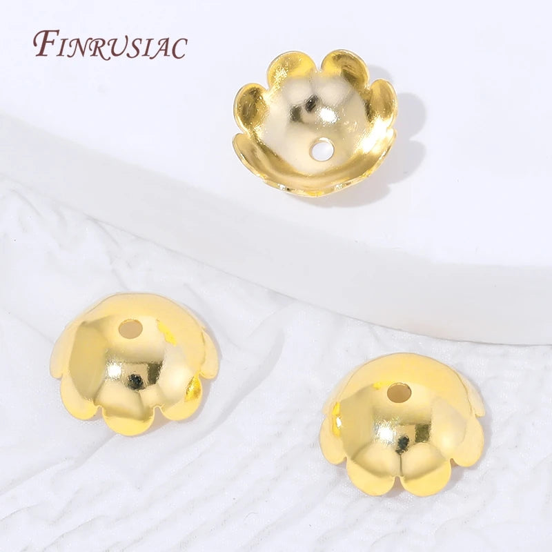 18K Gold Plated Flower Bead Caps | Brass DIY Jewelry Findings Jewelry Making Findings P3