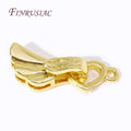 Angel Wings Heart Clasp 18K Gold Plated – DIY Jewelry Connector Jewelry Clasp Finding P3 18K Real Gold Plated 4 Pieces