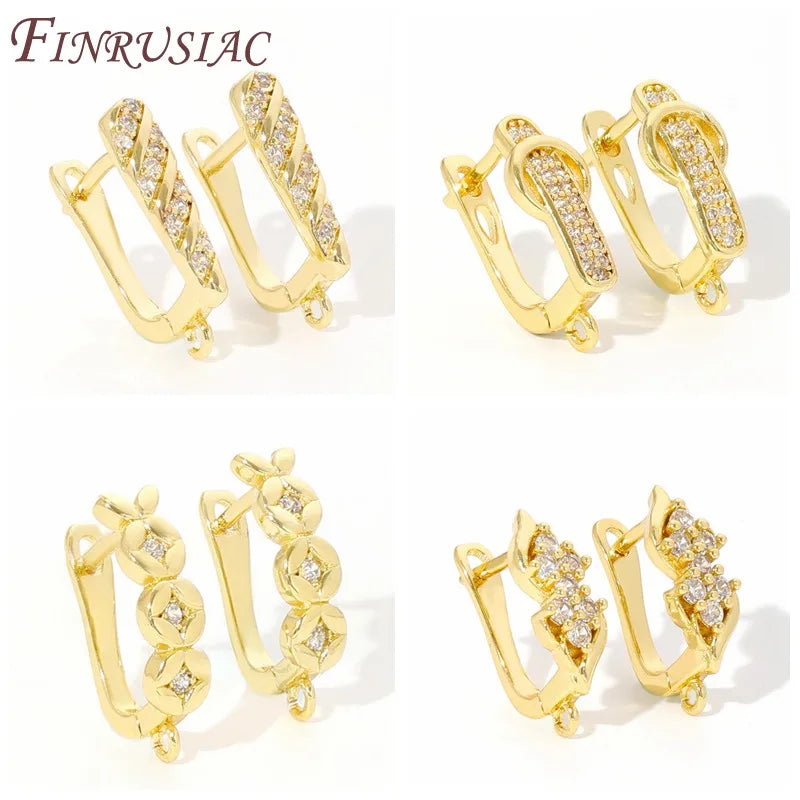 18K Gold Plated CZ Square Huggie Hoop Earrings – DIY Findings Huggie Hoop Earrings P3