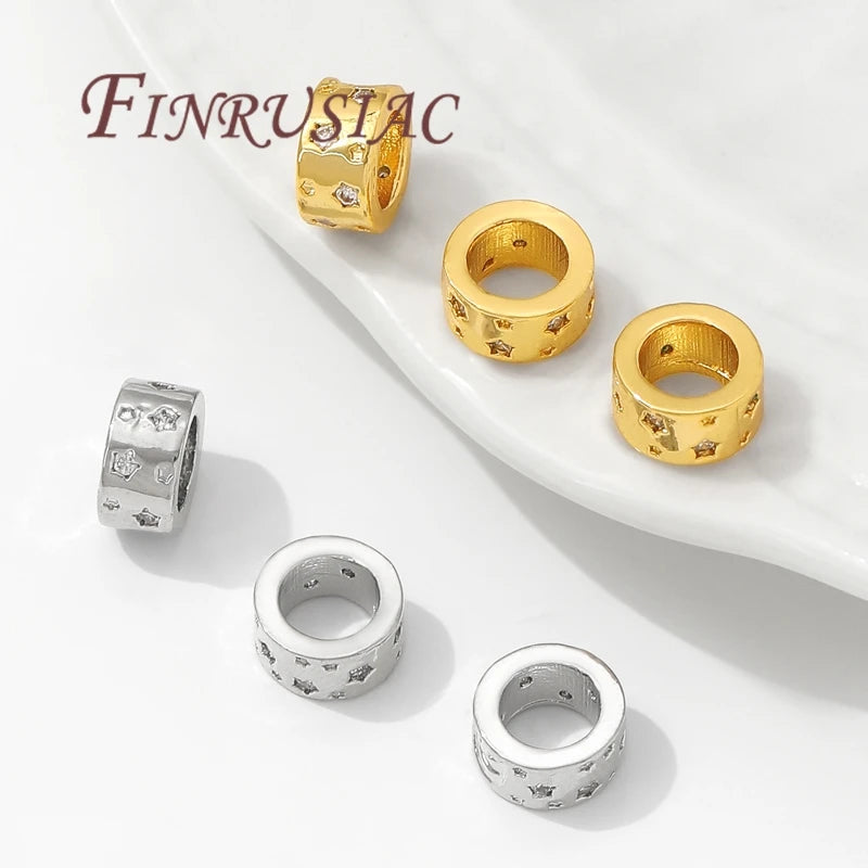 18K Gold Plated Spacer Beads 8mm – Large Hole DIY Jewelry Jewelry Spacer Beads P3