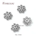 18K Gold Plated Brass Flower Bead Caps 5.5mm | DIY Jewelry Jewelry Bead Caps P3 Rhodium Plated 20 pcs