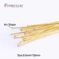 Arc-Shaped Flat Head Pins – Gold/Silver Plated Jewelry Findings Jewelry Pin Findings P3 18K Real Gold Plated 50 Pieces