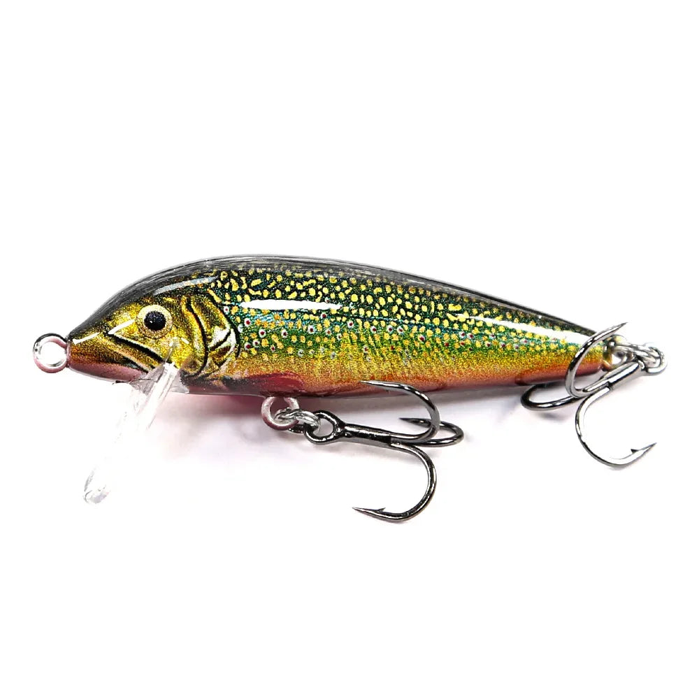 B&U Sinking Minnow Jerkbait Lure – Bass Pike Perch Trout Fishing Lure P3 green yellow 1pc-50mm-5.1g