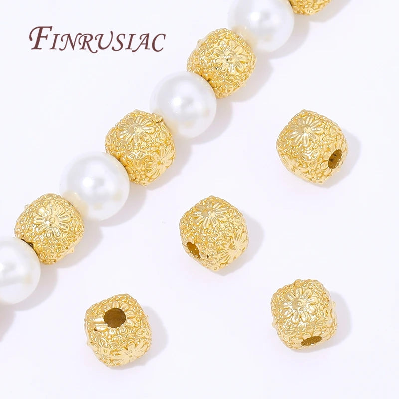 18K Gold Plated Brass Square Beads 5.5mm | DIY Jewelry Making Jewelry Making Beads P3