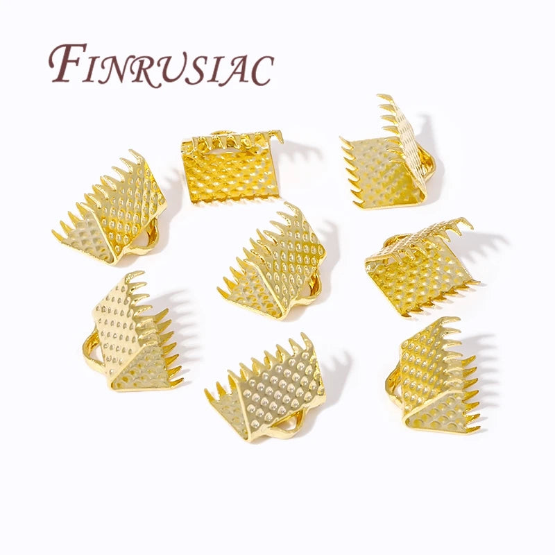 18K Gold Plated Foldover Crimp End Caps | DIY Jewelry Findings Jewelry Findings P3