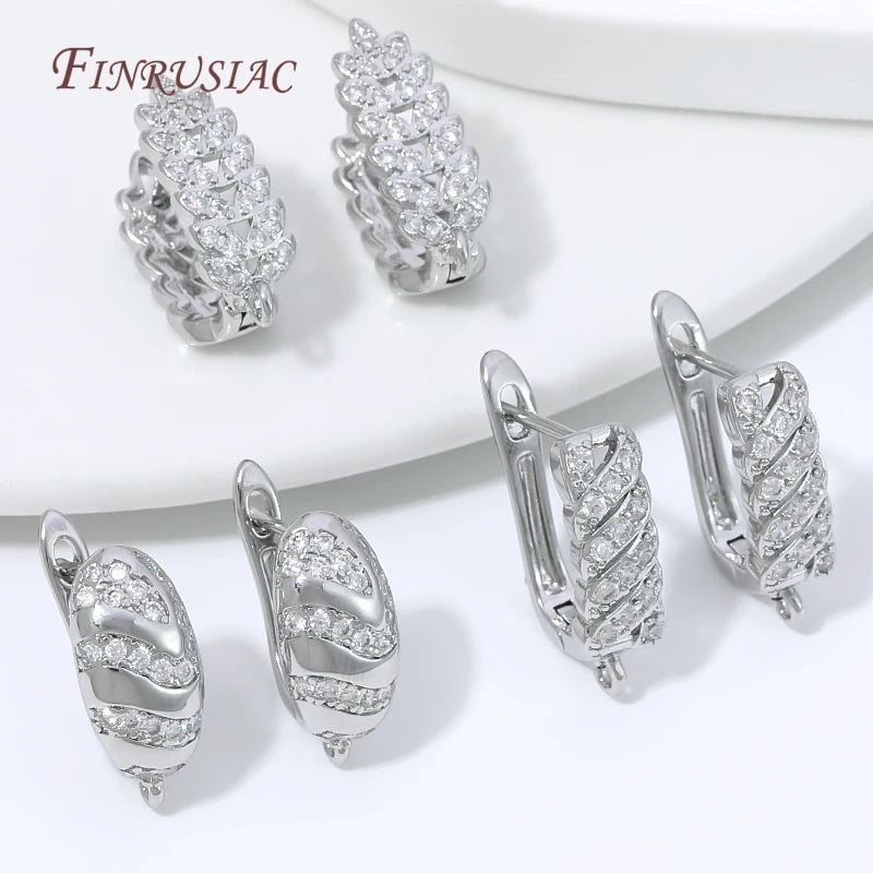 18K Gold Plated CZ Huggie Hoop Earring Clasp – DIY Findings Earring Jewelry Findings P3