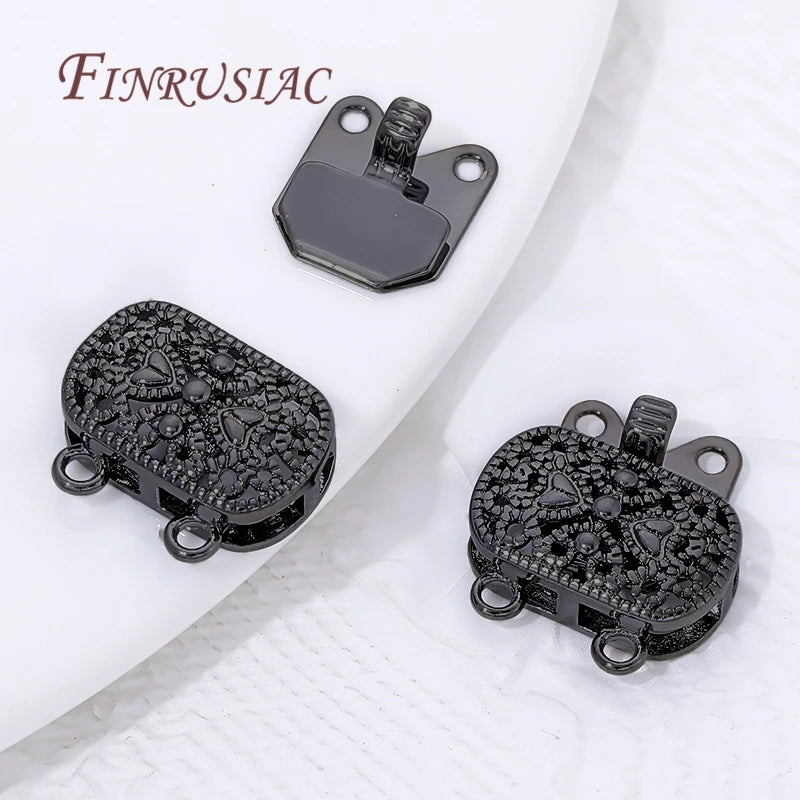 18K Gold Plated Brass Zircon Clasp Connectors for DIY Jewelry Jewelry Clasp Connector P3