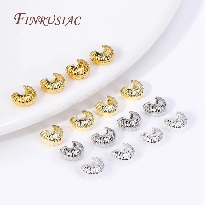 14K/18K Gold Plated 4mm Crimp Bead Covers | DIY Jewelry Findings Jewelry Findings P3