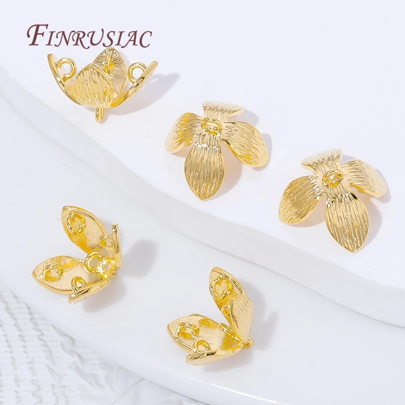 18K Gold Plated Brass Flower Bead Tassel End Caps – DIY Jewelry Jewelry Findings P3