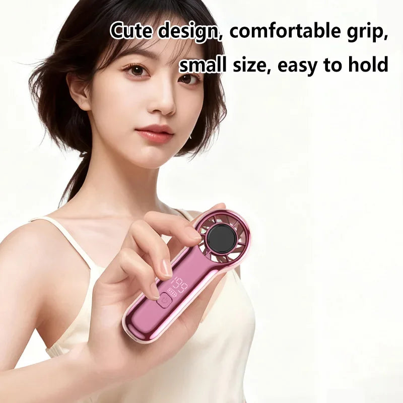 Mini Handheld Turbo Fan – 199 Speeds, LED Display, USB-C Handheld Portable Fan P3