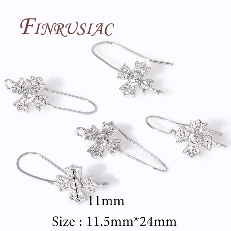 18K Gold Plated Earring Hooks – DIY Ear Wire Findings Earring Hooks Findings P3 Rhodium Plated 3 pairs
