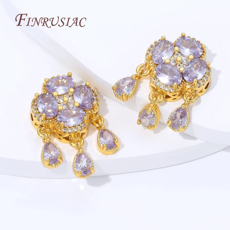 18K Gold Plated Purple Crystal Pendant – DIY Jewelry Making Jewelry Pendant Finding P3