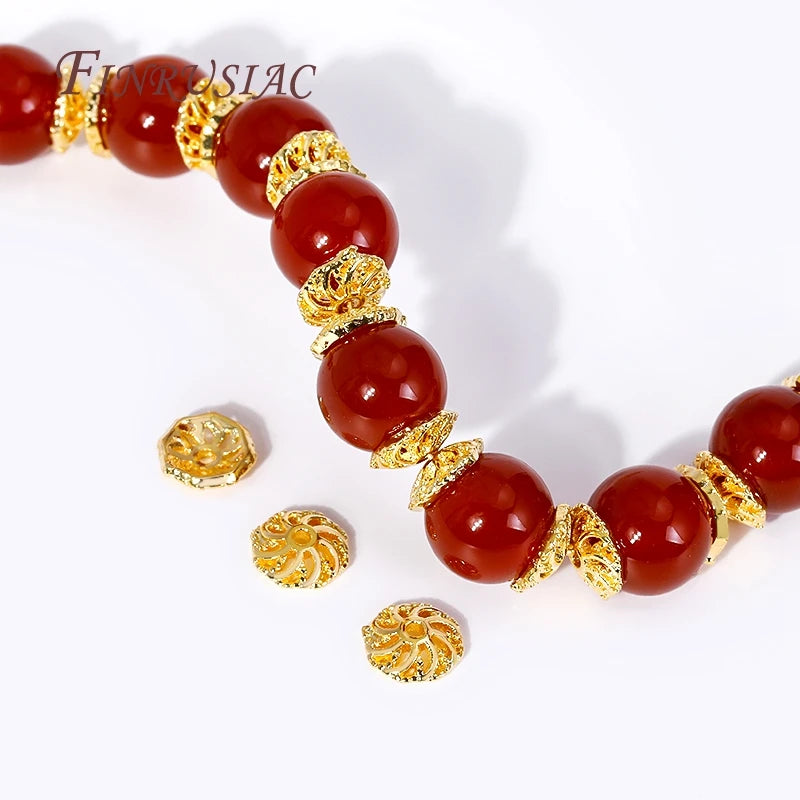 6mm 18K Gold Plated Flower Bead Caps – Brass Jewelry Findings Jewelry Bead Caps P3