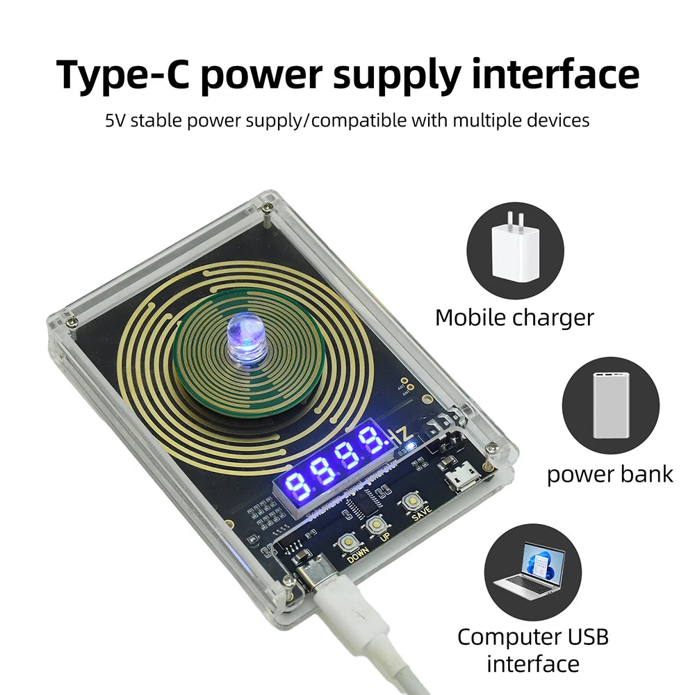 Gaqqee Schumann Wave Generator – 0.01–9999 Hz, Type-C & Audio Jack Frequency Signal Generator P3