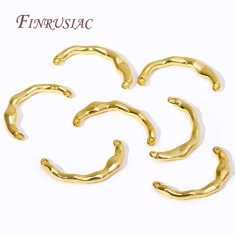 18K Gold Plated Half Circle Connector – DIY Jewelry Findings Jewelry Connector Finding P3