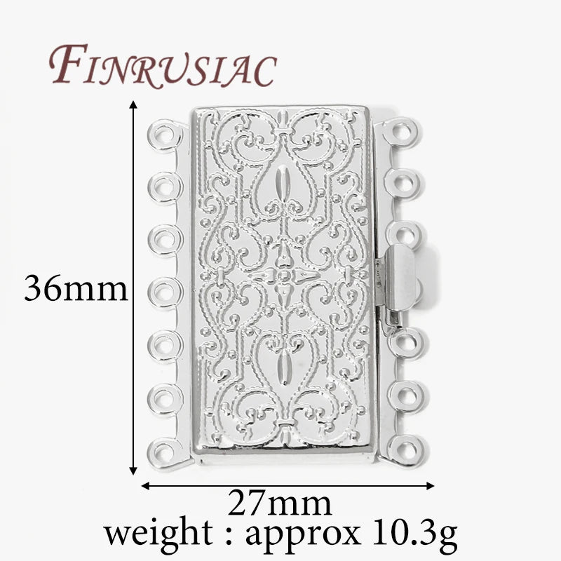 18K Gold Plated 7-Strand Bracelet Clasp Connectors – DIY Jewelry Jewelry Clasp Findings P3 Rhodium Plated 1 piece