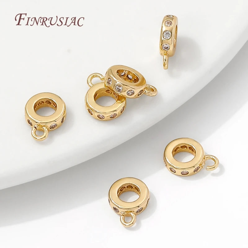14K Gold Plated CZ Pendant Bails – Round Bail Connectors Pendant Bail Connectors P3