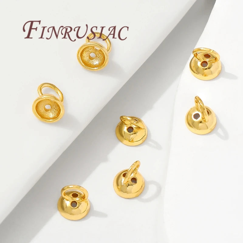 18K Gold Plated Bead End Caps with Loop | DIY Jewelry Findings Jewelry End Caps P3