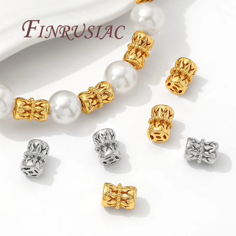 18K Gold Plated Hollow Spacer Beads 7.5mm | DIY Jewelry Jewelry Spacer Beads P3